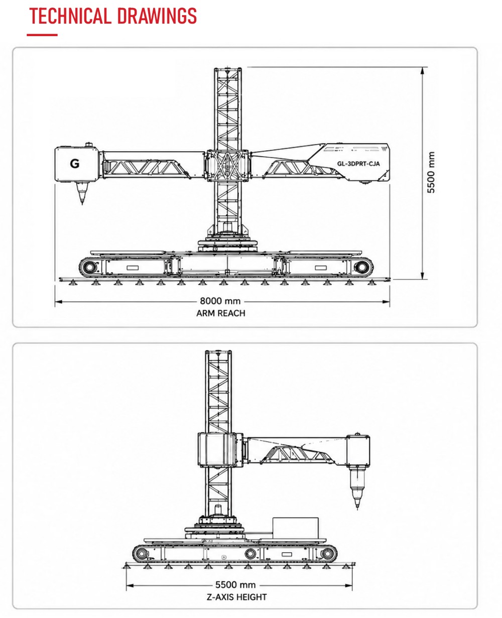 CRAWLER ARM technical drawings